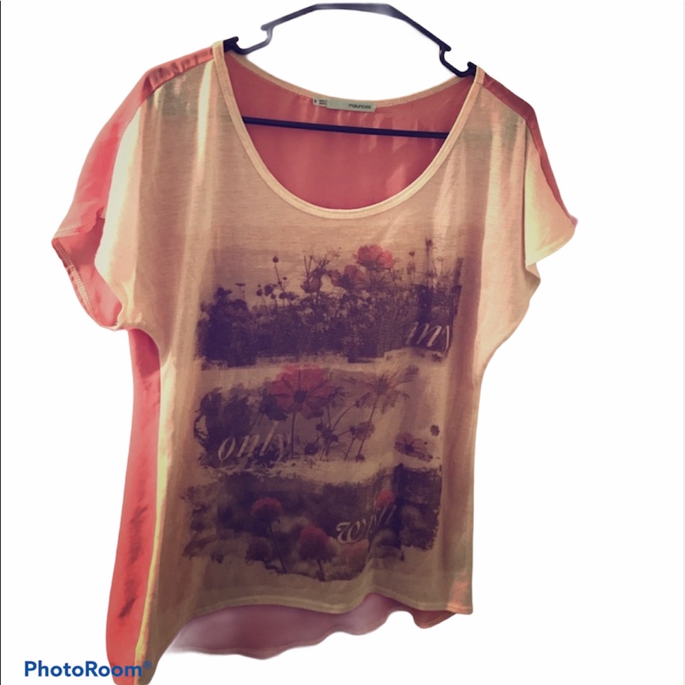 Maurices sheer high low shirt